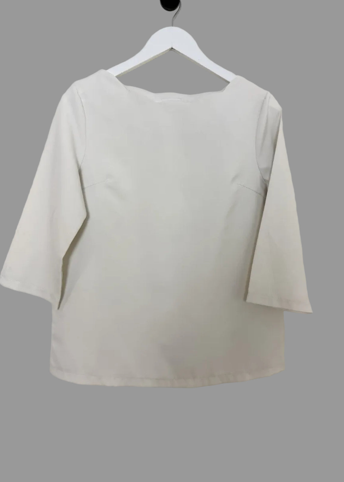 Noemie & Co Cream Scalloped Neck 3/4 Sleeve Blouse - UK10