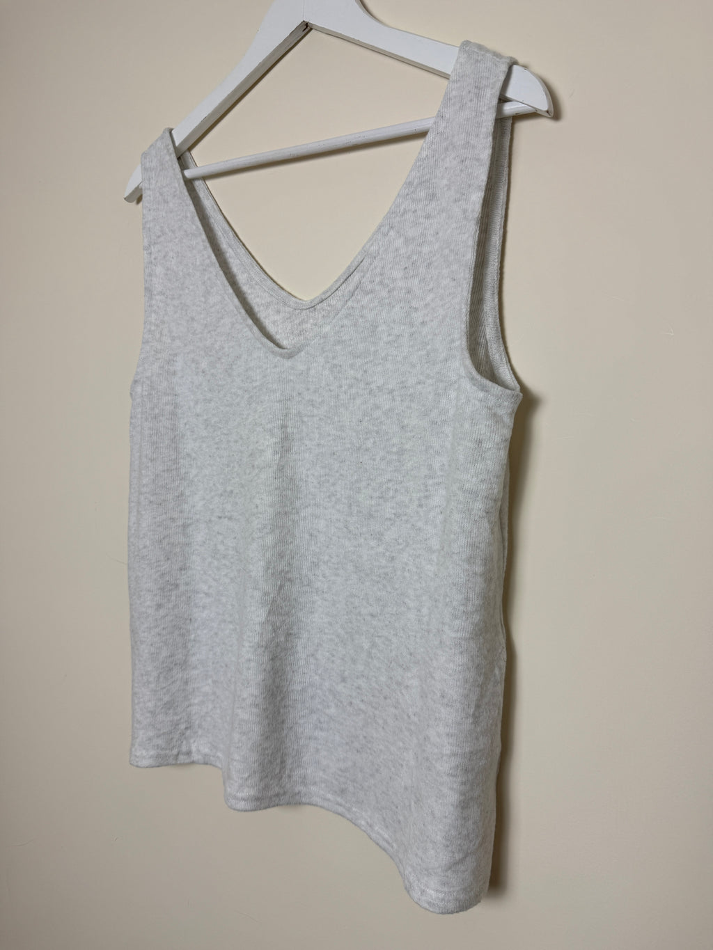 F&F Grey Knitted Sleeveless V Neck Soft Vest Top UK12/14