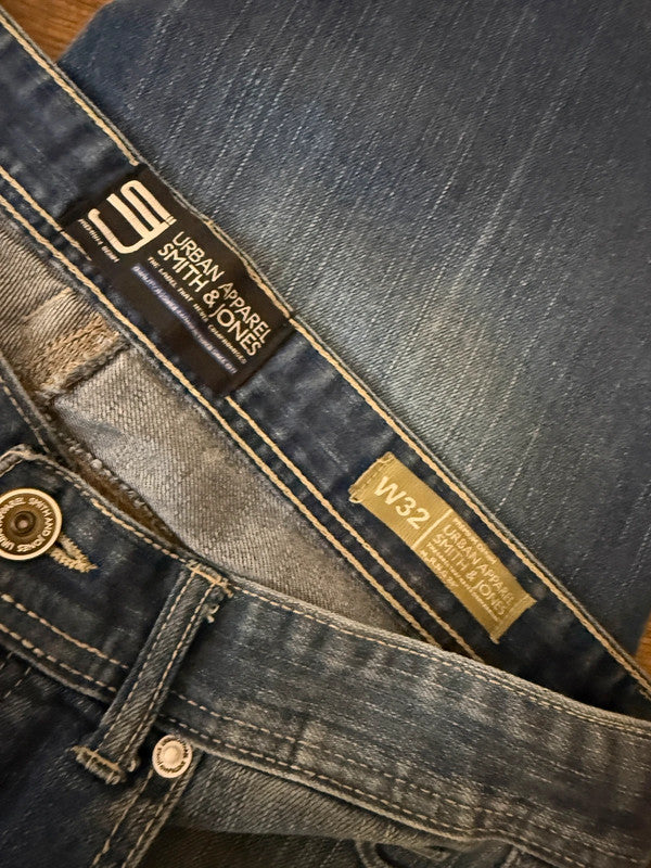 Smith & Jones Urban Apparel Denim Cut Down Retro Cargo Shorts - W32