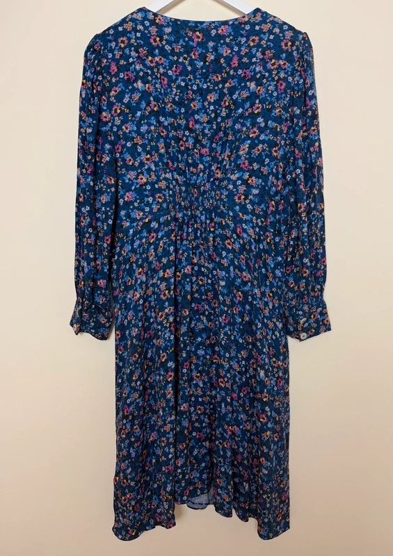 Monsoon Heather Blue Ditsy Print  Midi Tea Dress - UK18