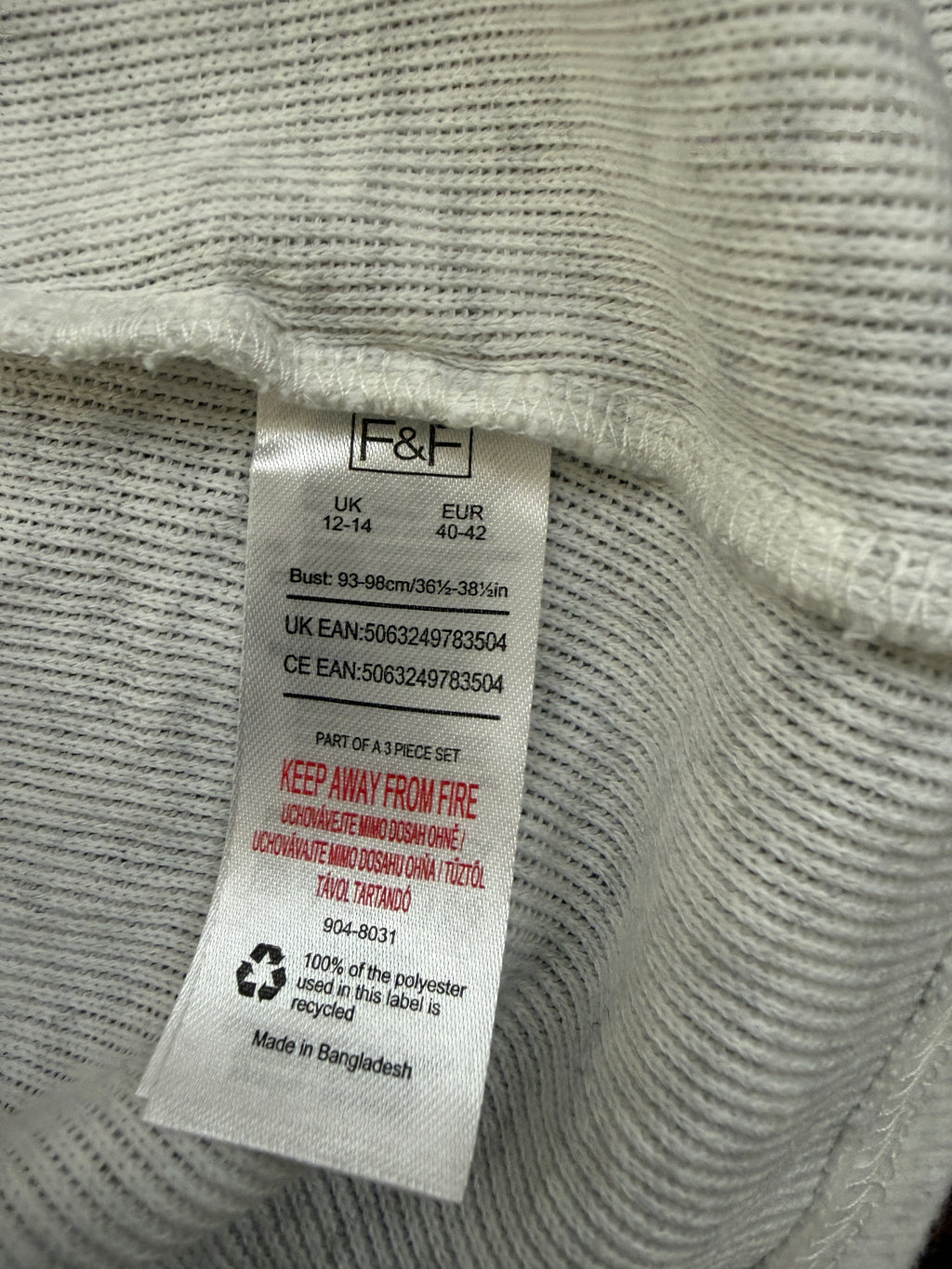 F&F Grey Knitted Sleeveless V Neck Soft Vest Top UK12/14