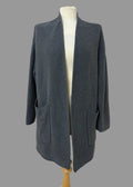 Oak & Fort Grey 100% Cotton Long Open Fronted Cardigan - Small
