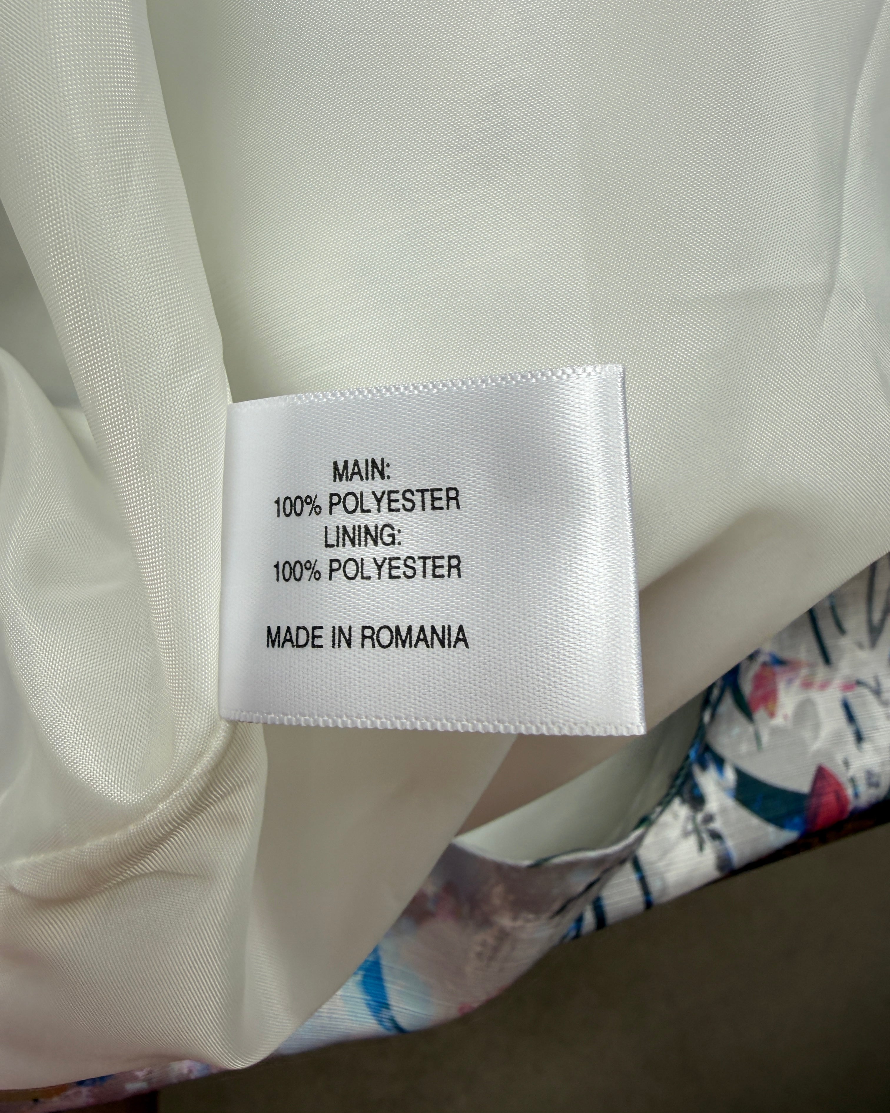 CC Petite White Floral Fit & Flare Occasion Dress UK 18 - Preloved