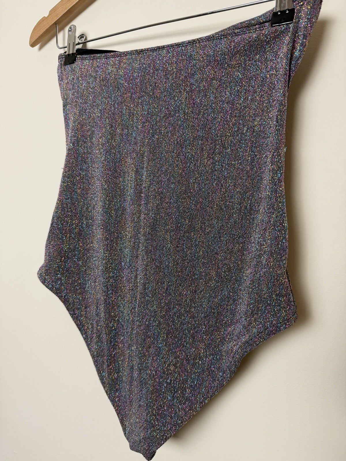 Topshop Bandeau Metallic Twist Strapless Bodysuit - UK12