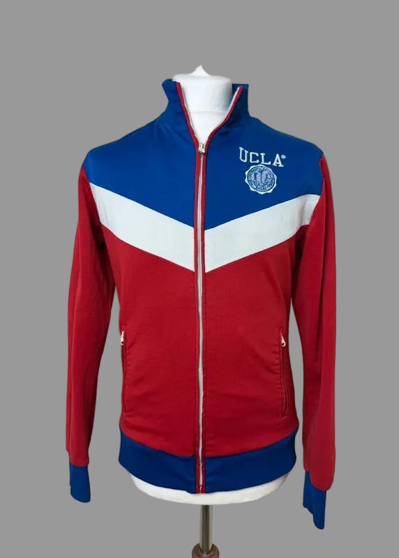 UCLA Red White Blue Colour Block Track Jacket Retro Full Zip Medium