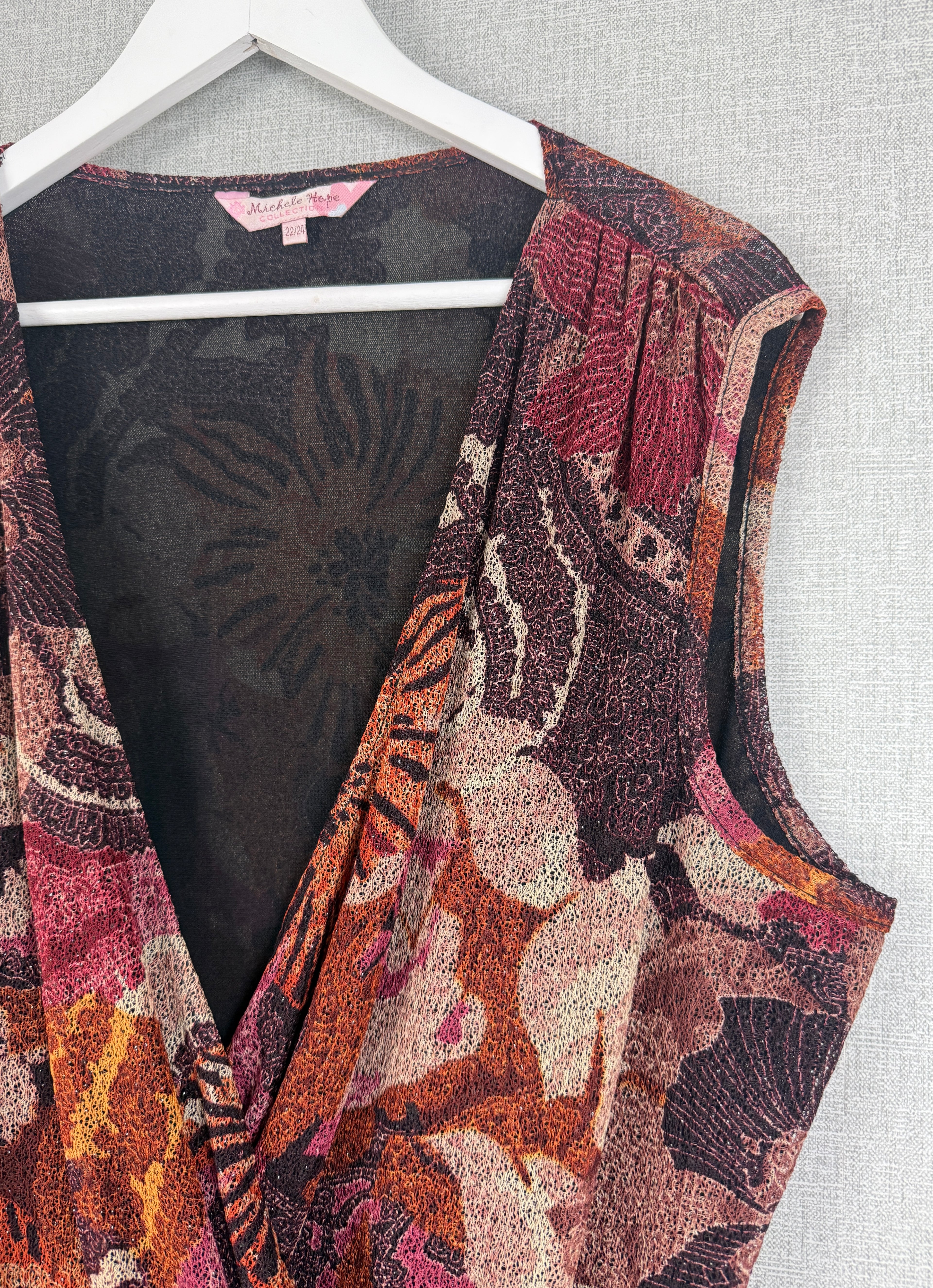 Michele Hope Collection Floral Wrap Effect Sleeveless Top UK 22/24 - Preloved