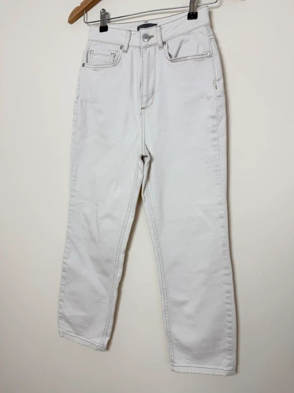 Mint Velvet Ivory Straight Leg Jeans UK 6 Short High Rise Denim