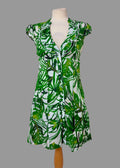 Jane Norman Green Tropical Cotton Mini Dress UK12