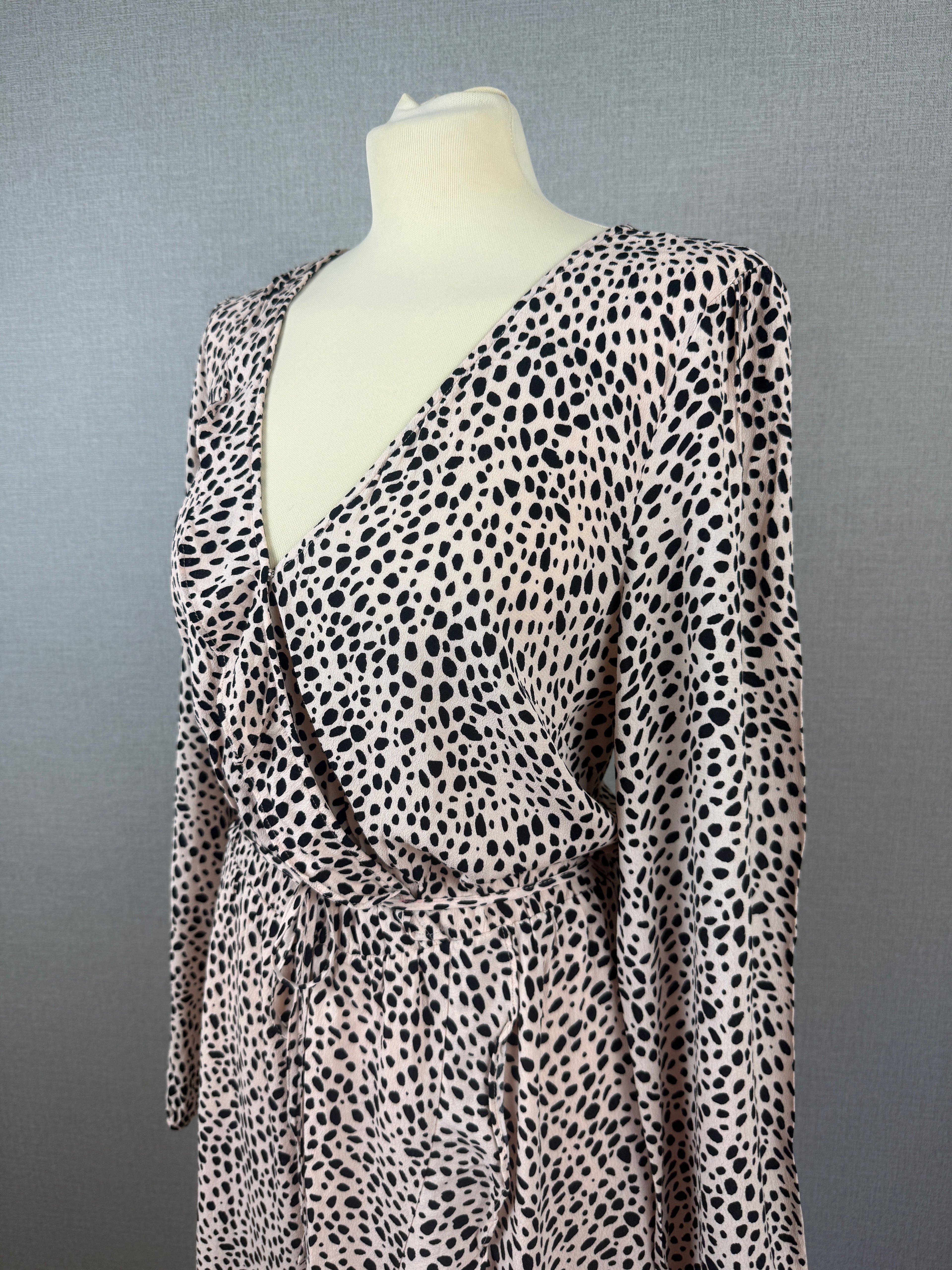 Oasis Blush Animal Print Wrap Midi Dress UK 16 – Pre-Loved