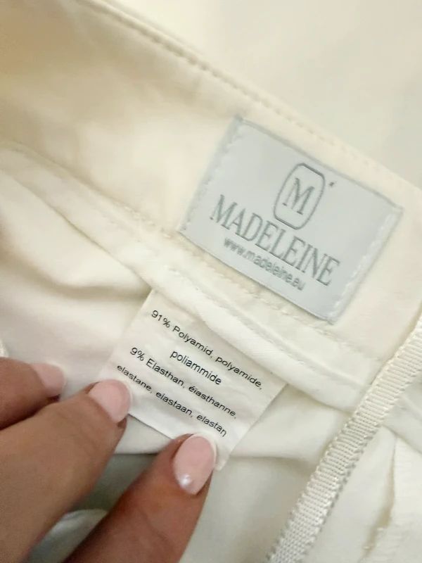 Madeleine White Tailored Trousers UK10 Smart Dress Pants Straight Leg