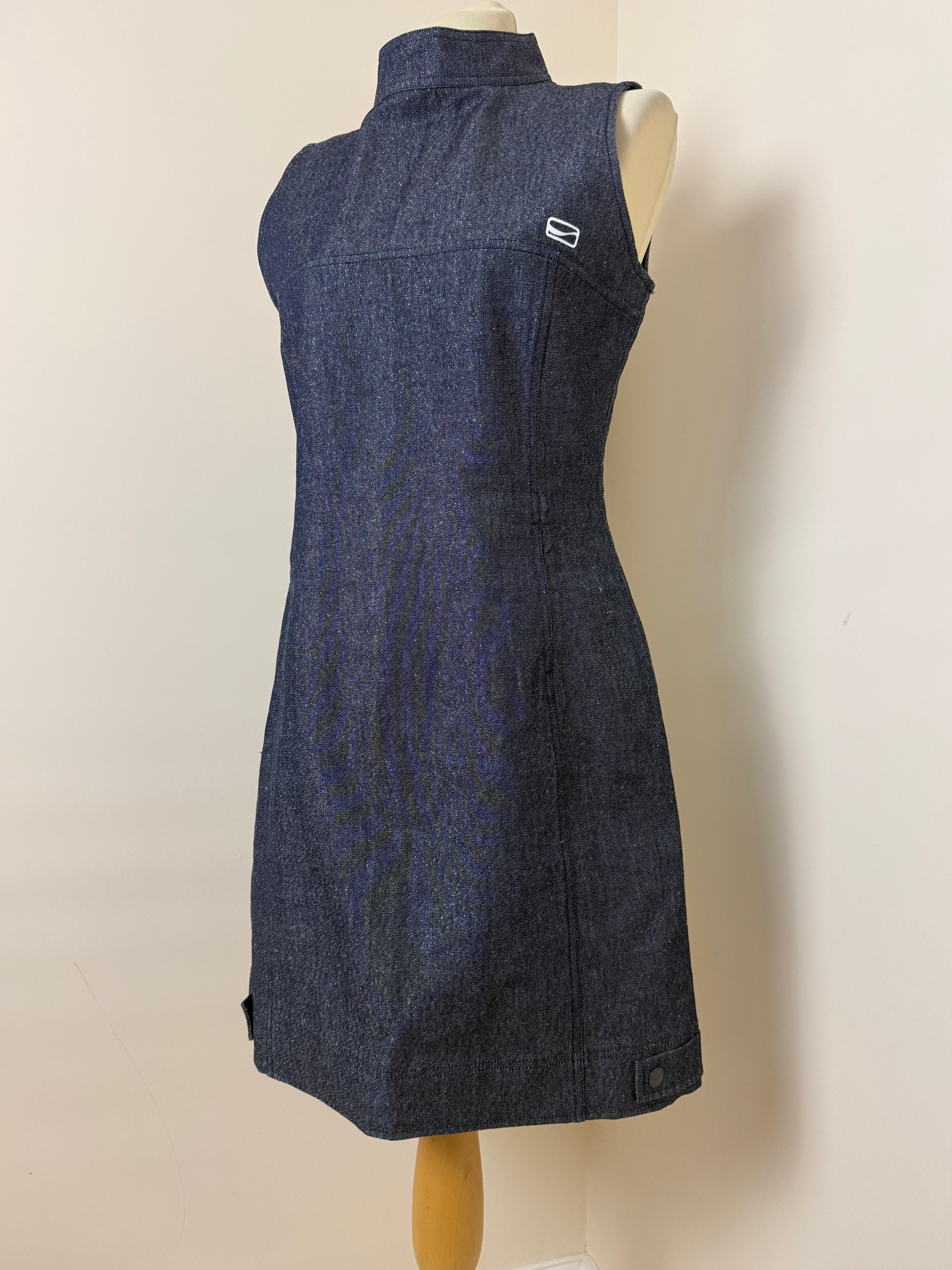 Coca Cola Ware Vintage Denim Mini Dress Blue Sleeveless UK 8 Y2K