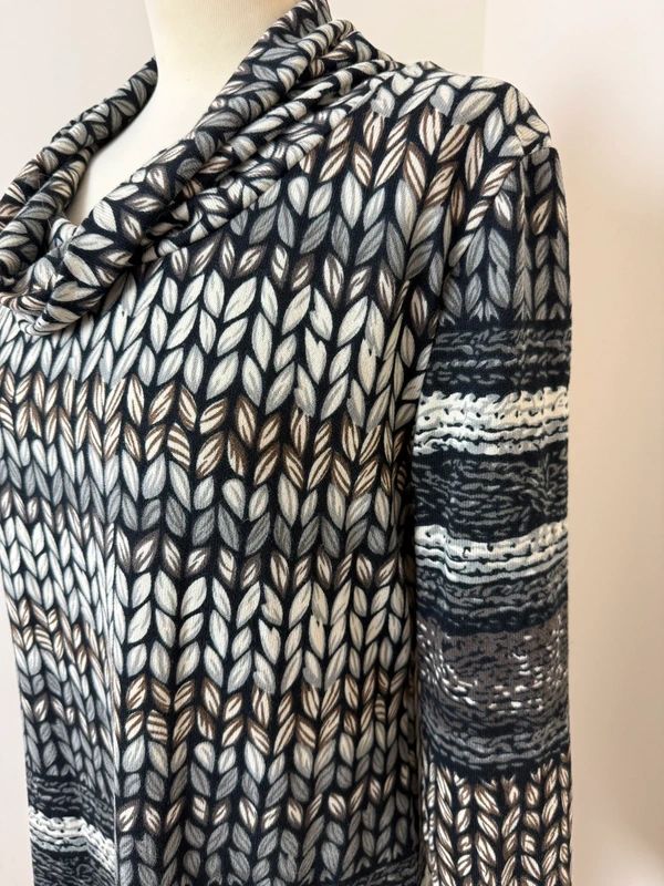 Izabel London Colour Block Dress Brown Beige Geometric Print UK 14 BNWT