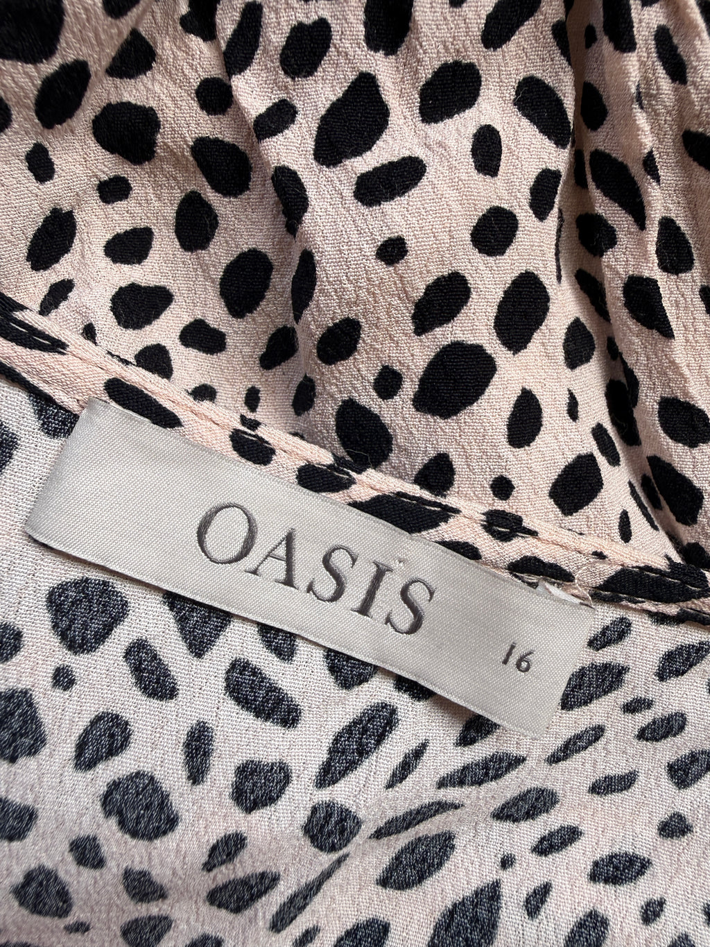 Oasis Blush Animal Print Wrap Midi Dress UK 16 – Pre-Loved