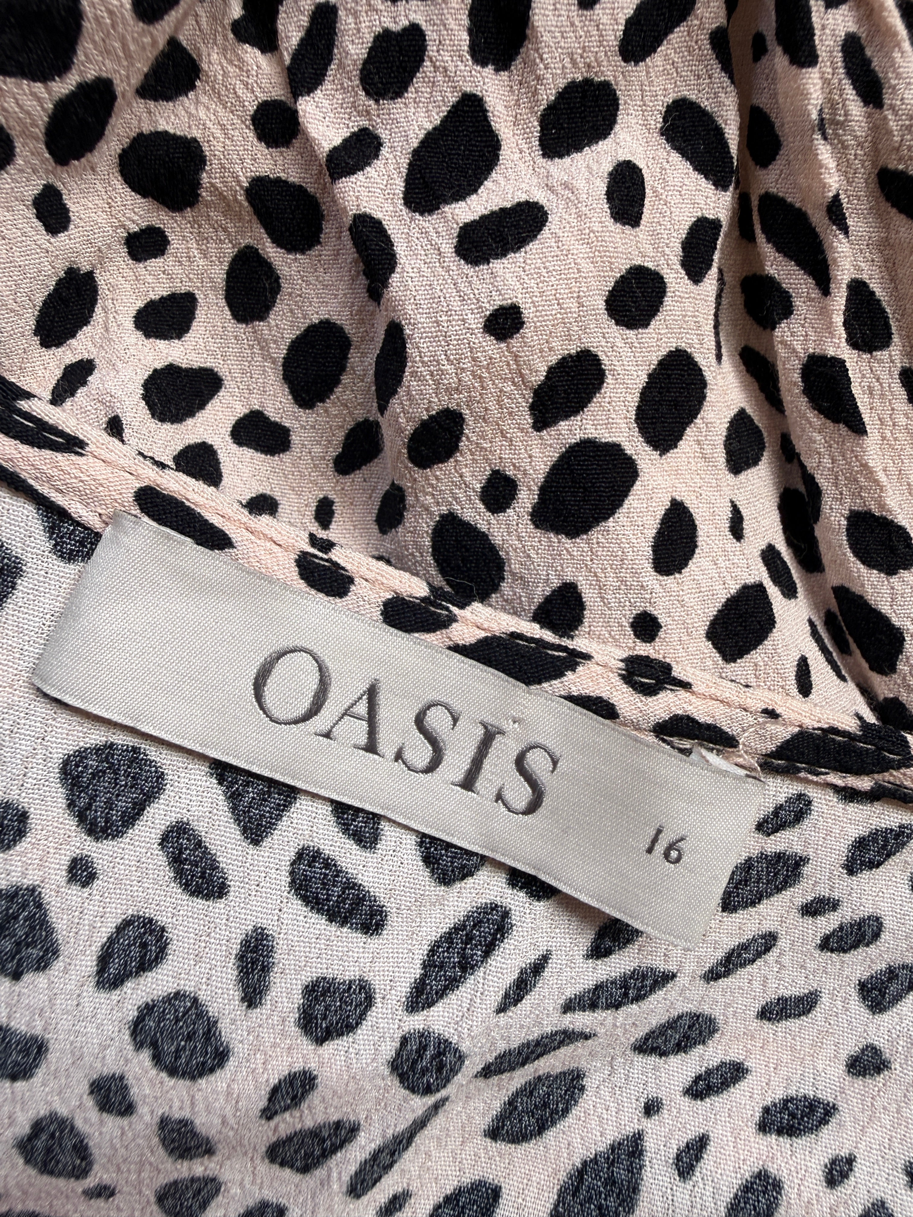 Oasis Blush Animal Print Wrap Midi Dress UK 16 – Pre-Loved