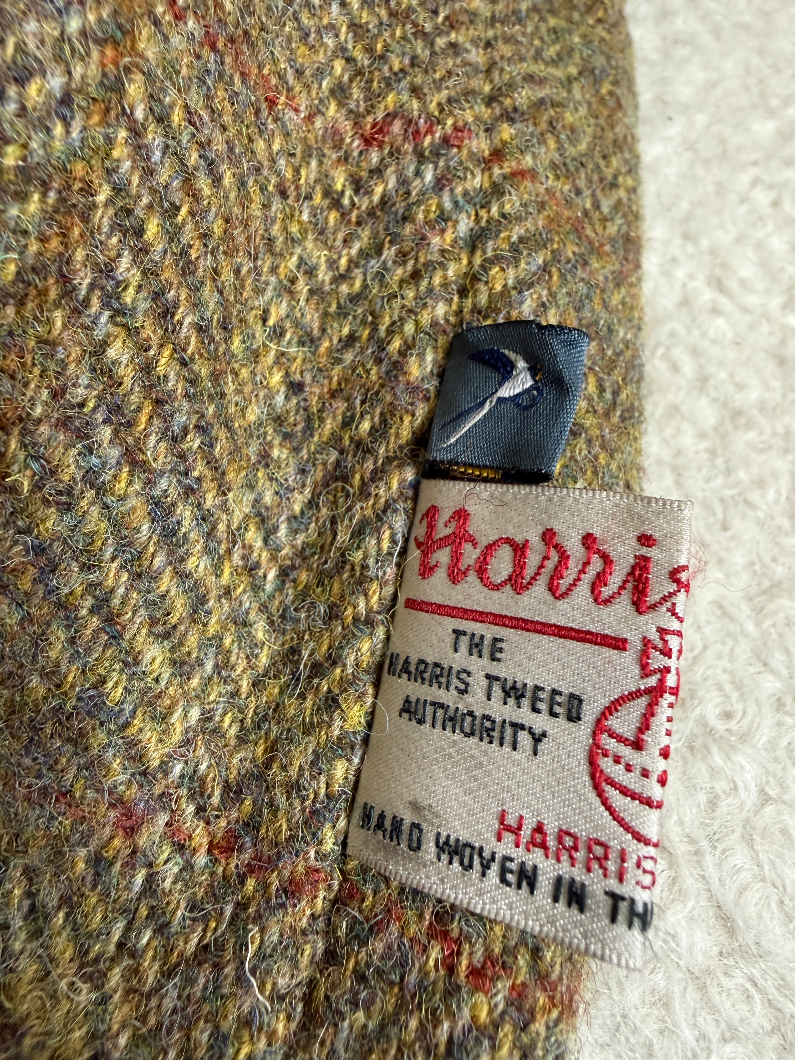 Harris Tweed Tote Bag Olive Herringbone Wool Handmade By Rosie