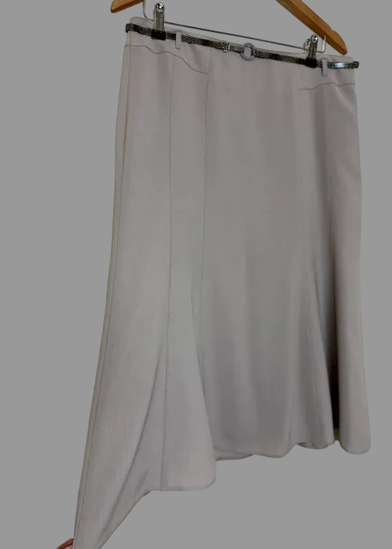 Gerry Weber Mermaid Skirt Taupe Belted Knee Length Tailored UK16