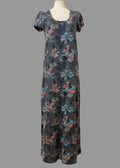 Mantaray Charcoal Grey Floral Jersey Maxi Dress Scoop Neck UK10