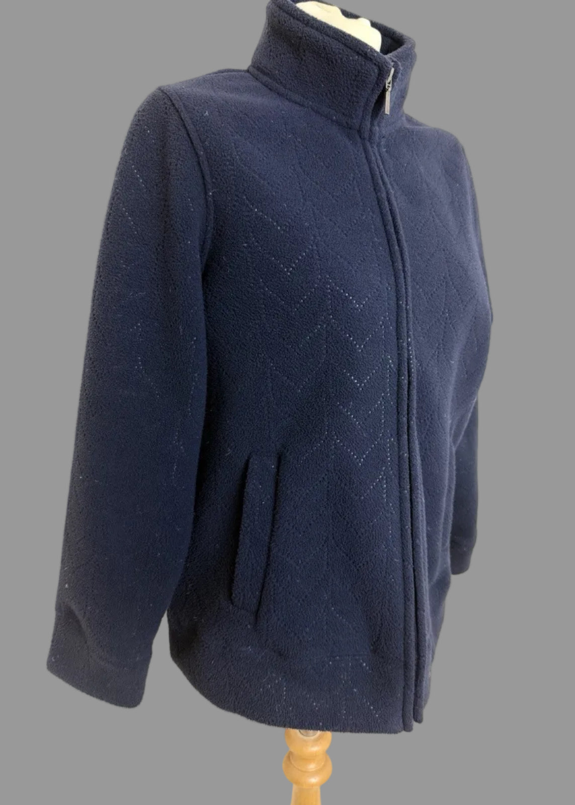 Navy Blue Laser Cut Pattern Fleece -Small