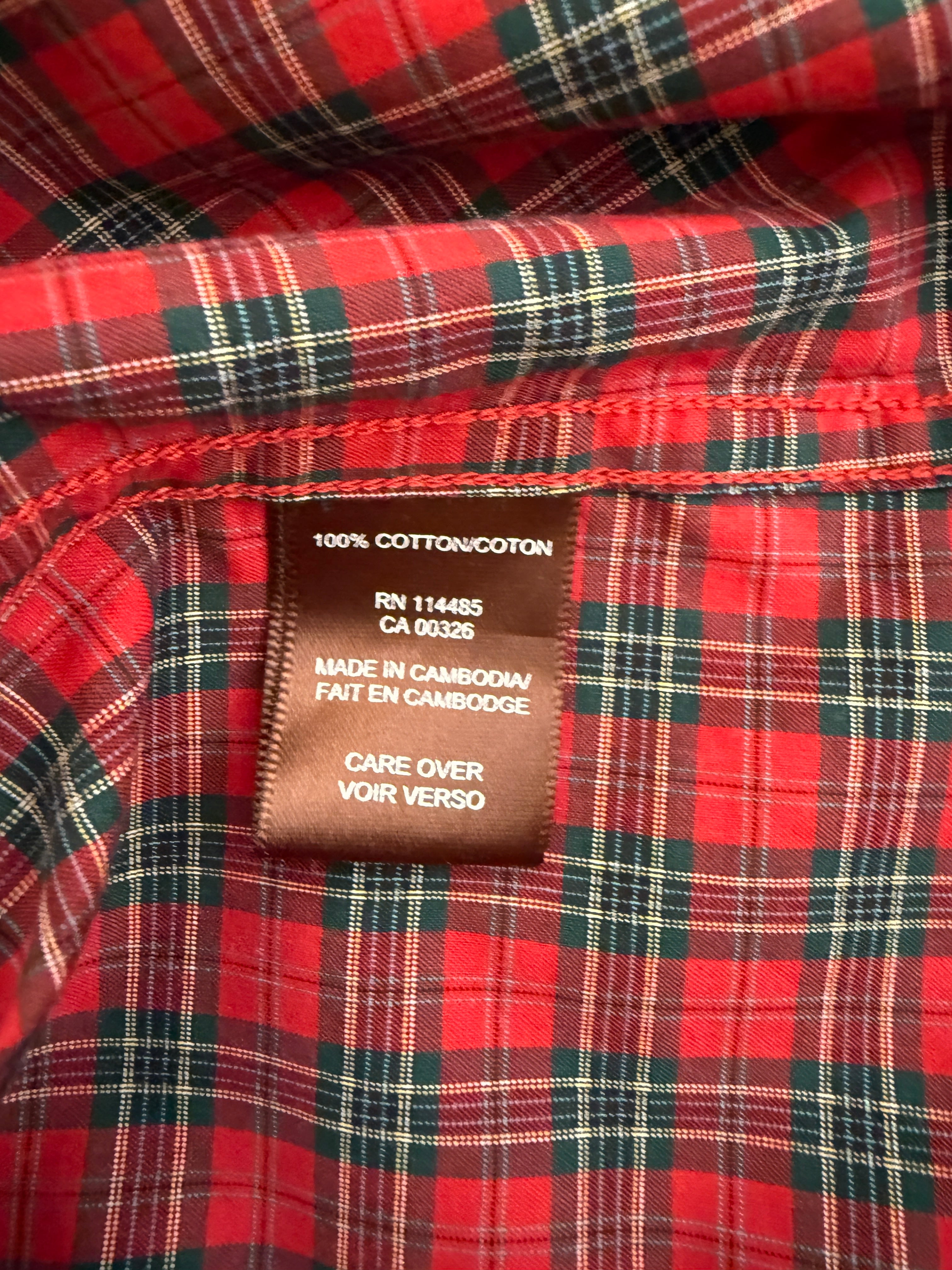 Lincs DC & Co Red Tartan Plaid Cotton Shirt Medium