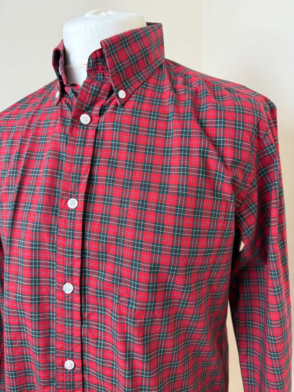 Lincs DC & Co Red Tartan Plaid Cotton Shirt Medium