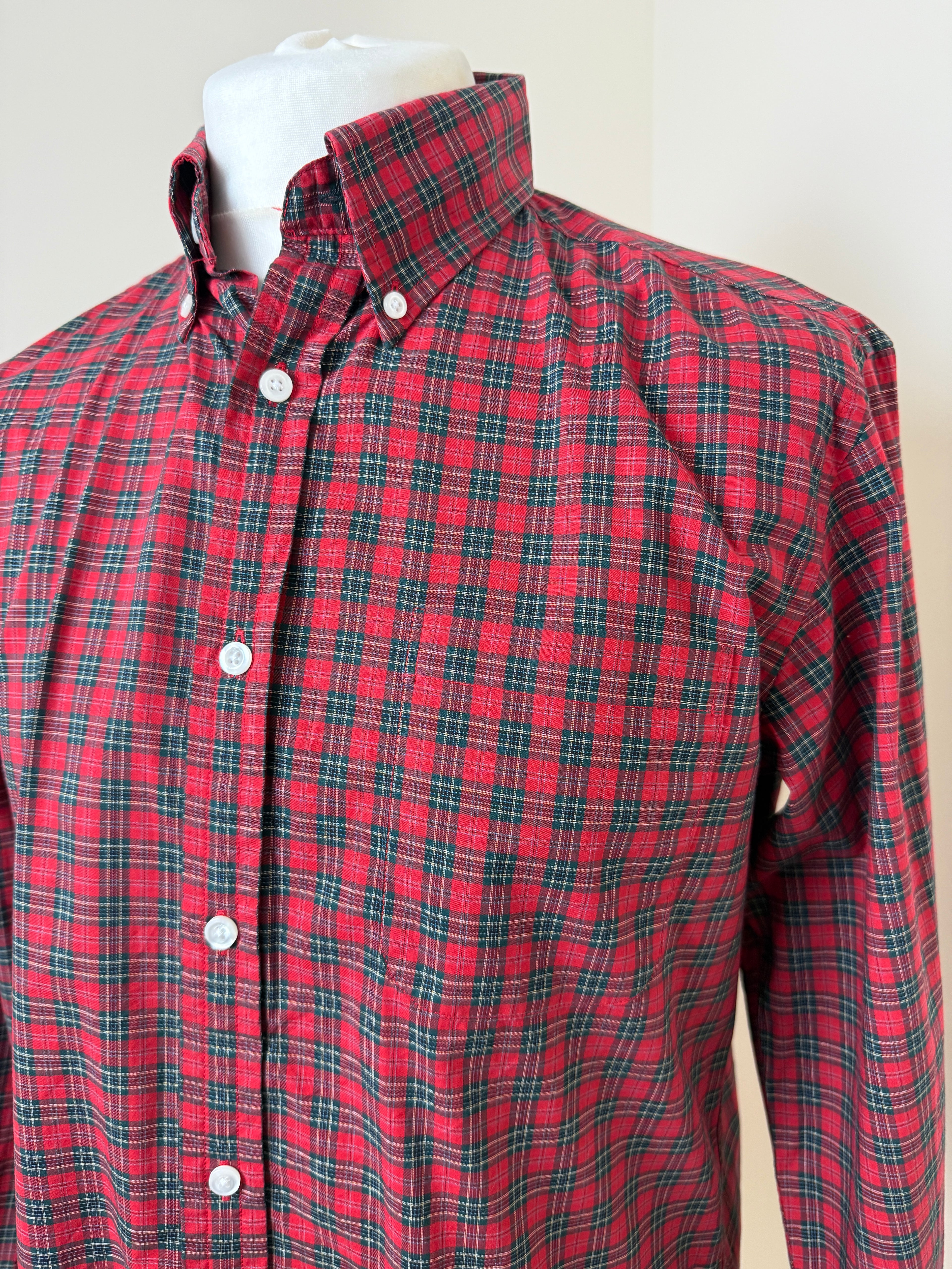 Lincs DC & Co Red Tartan Plaid Cotton Shirt Medium