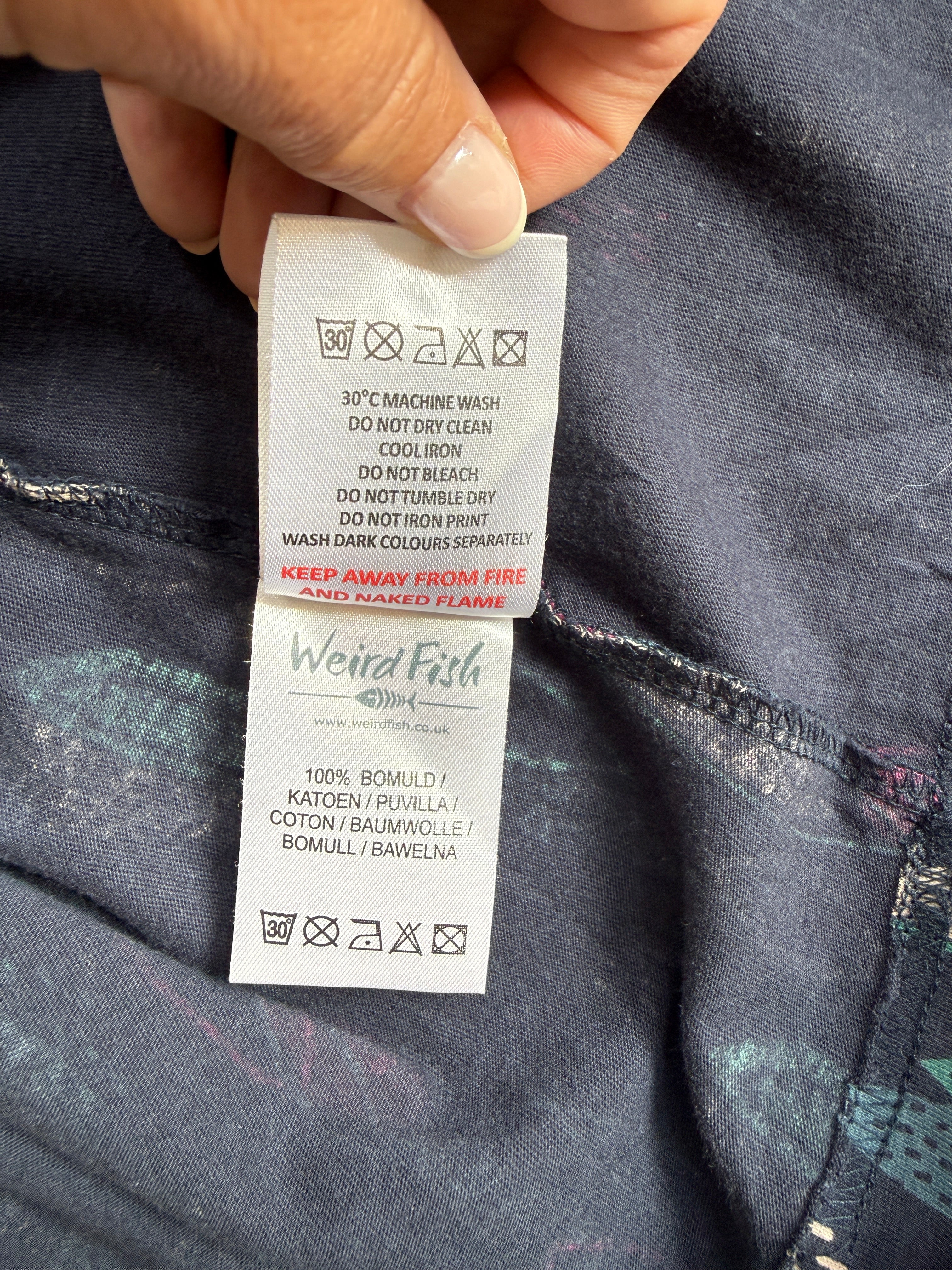 Weird Fish Organic Cotton Fish Print Dress UK 16 – Preloved