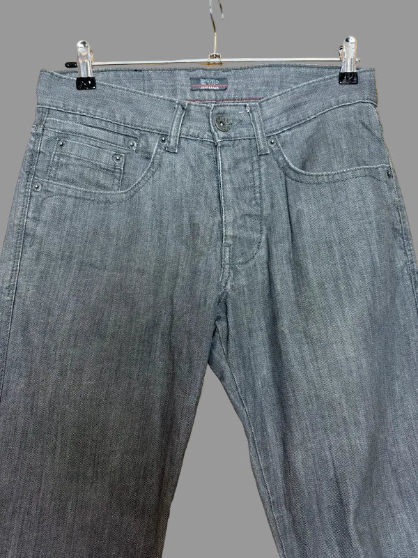Jeff Banks 24:7 Men's Grey Straight Leg Button Fly Jeans - W30 L30
