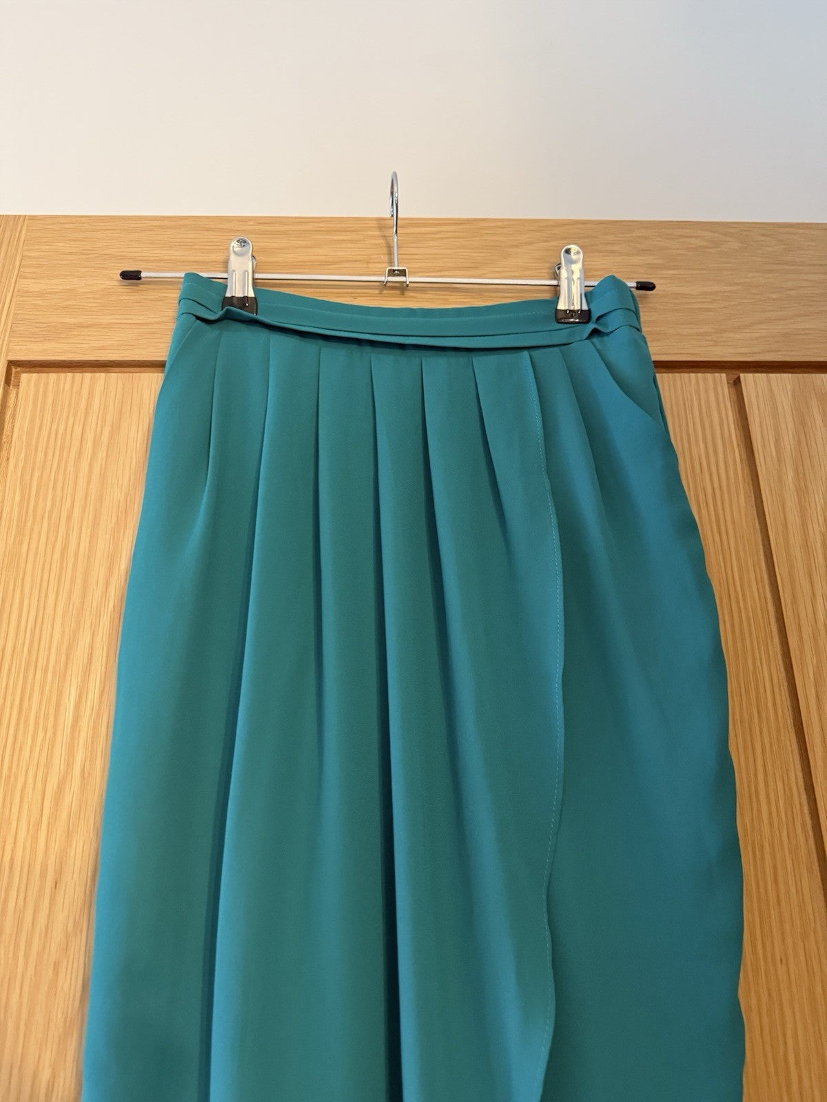 Jade Green Lined Wrap Skirt Elasticated Waist - Size UK6