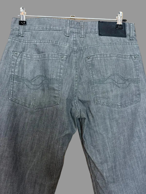 Jeff Banks 24:7 Men's Grey Straight Leg Button Fly Jeans - W30 L30