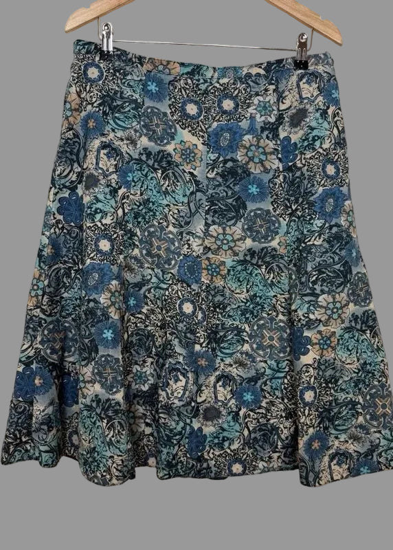 Honor Millburn at EWM Women’s Corduroy A-Line Skirt UK16 – Blue Casual Midi Skirt