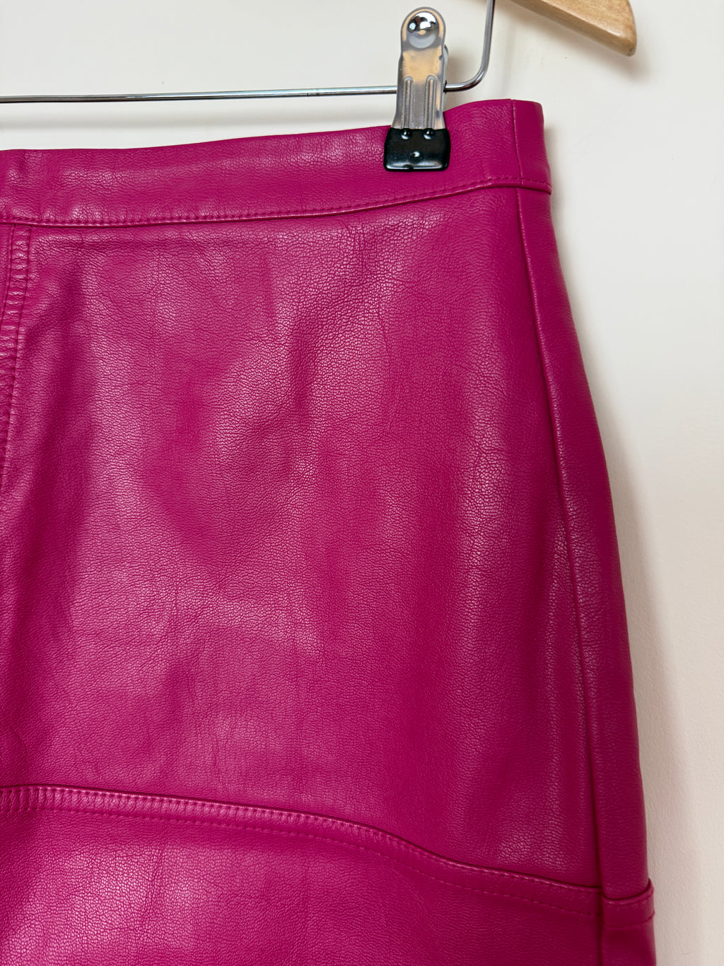 New Look Pink Faux Leather Mini Skirt UK12