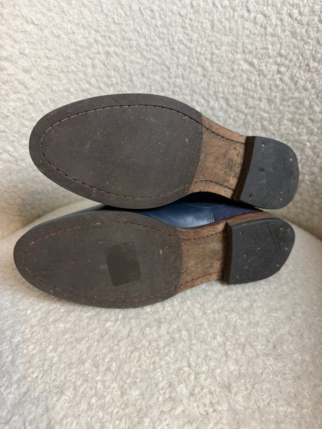 Joules Westbourne Chelsea Boots UK4 Navy Leather Ankle Elastic Panel