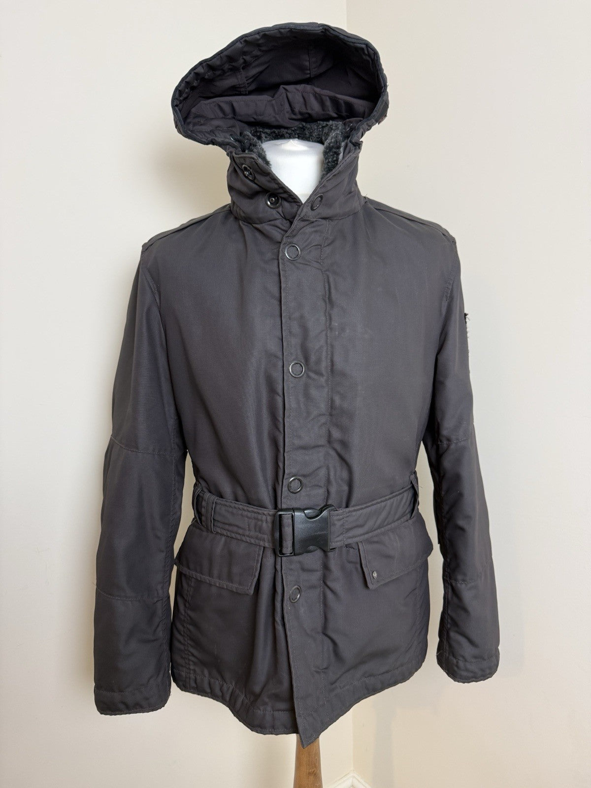 Strellson Swiss Cross Reloaded-W Wool Lined Wax Effect Charcoal Jacket Med