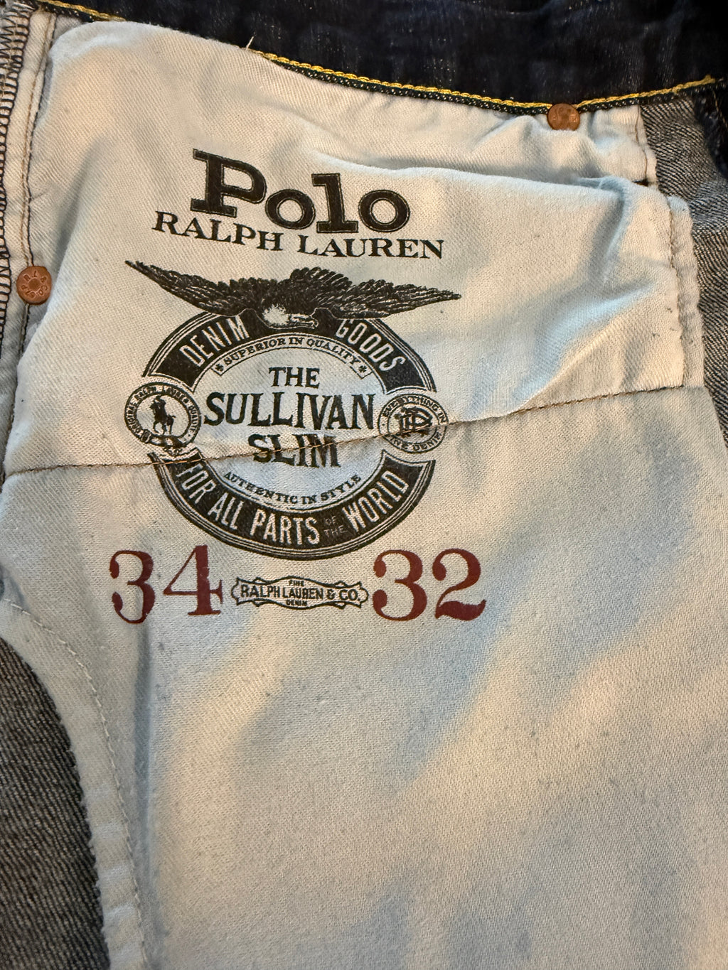 Polo Ralph Lauren Sullivan Slim Dark Wash Jeans W34 L32