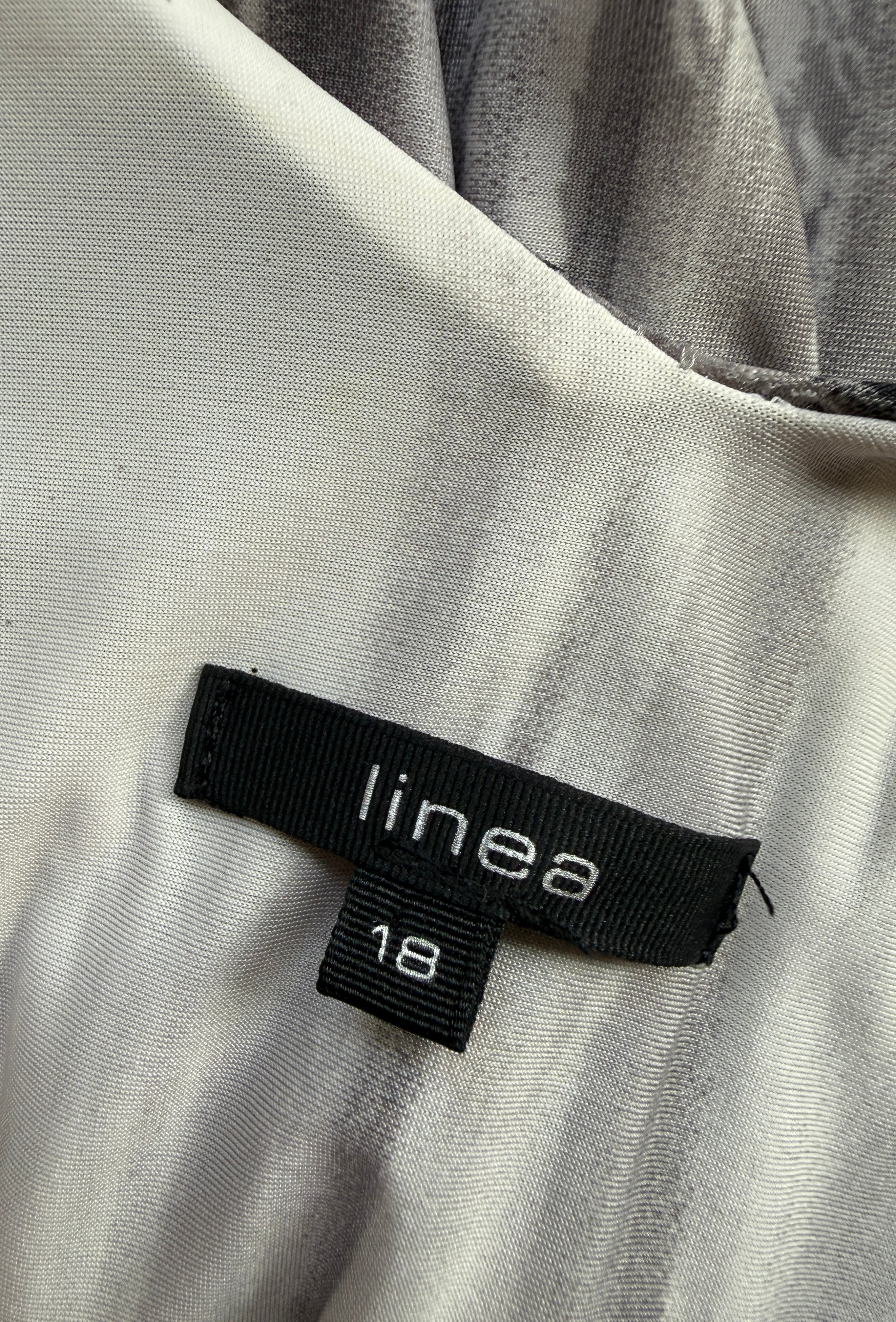 Linea Grey Purple Abstract Knot Front Maxi Dress UK 18 - Preloved