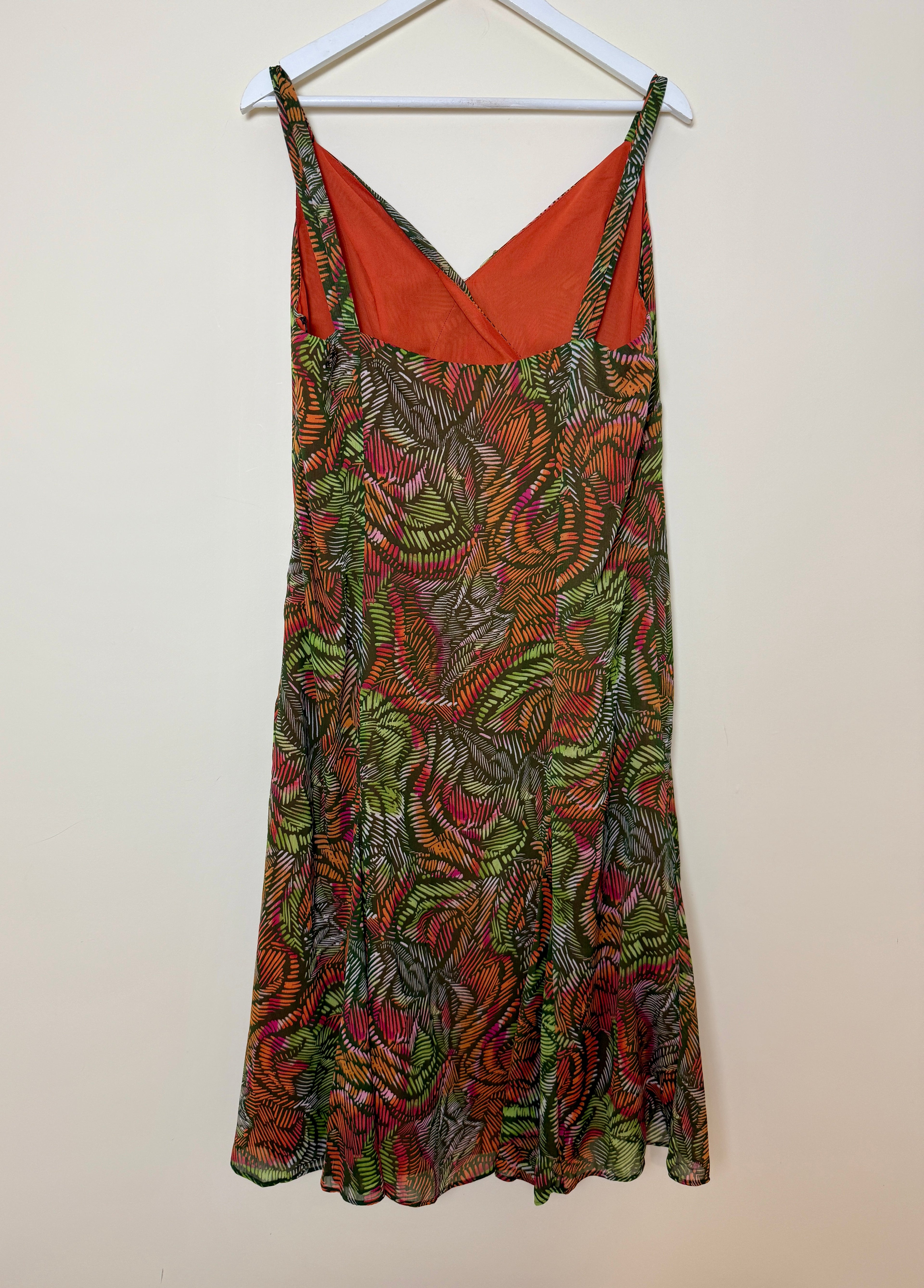 Per Una Tropical Beaded Midi Slip Dress UK18 Long Length