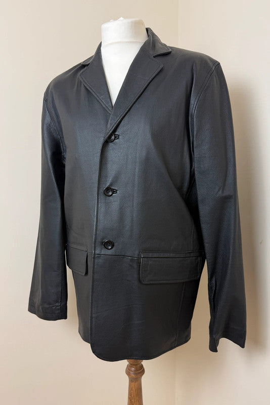 Angelo Litrico Black Nappa Soft Leather Jacket - Medium