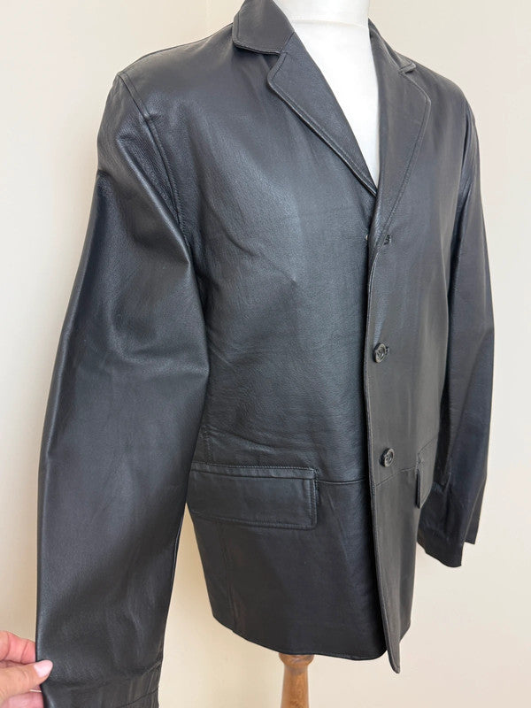 Angelo Litrico Black Nappa Soft Leather Jacket - Medium