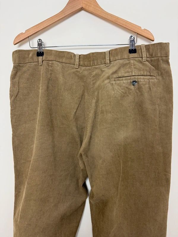 M&S Corduroy Trousers Camel Straight Leg Cotton Regular Fit W40 L29