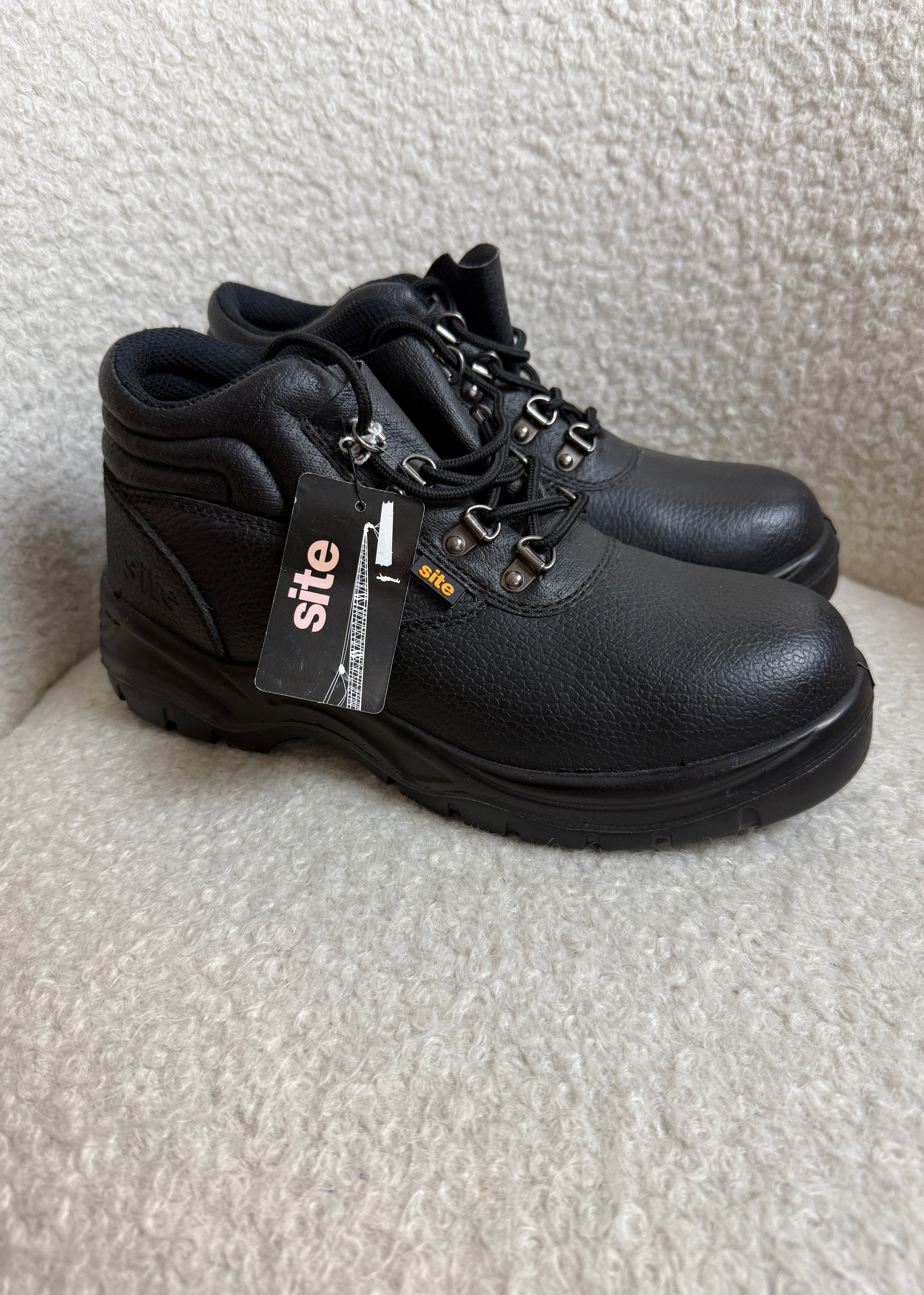 Site Black Steel Toe Safety Work Boots UK 7 BNWT