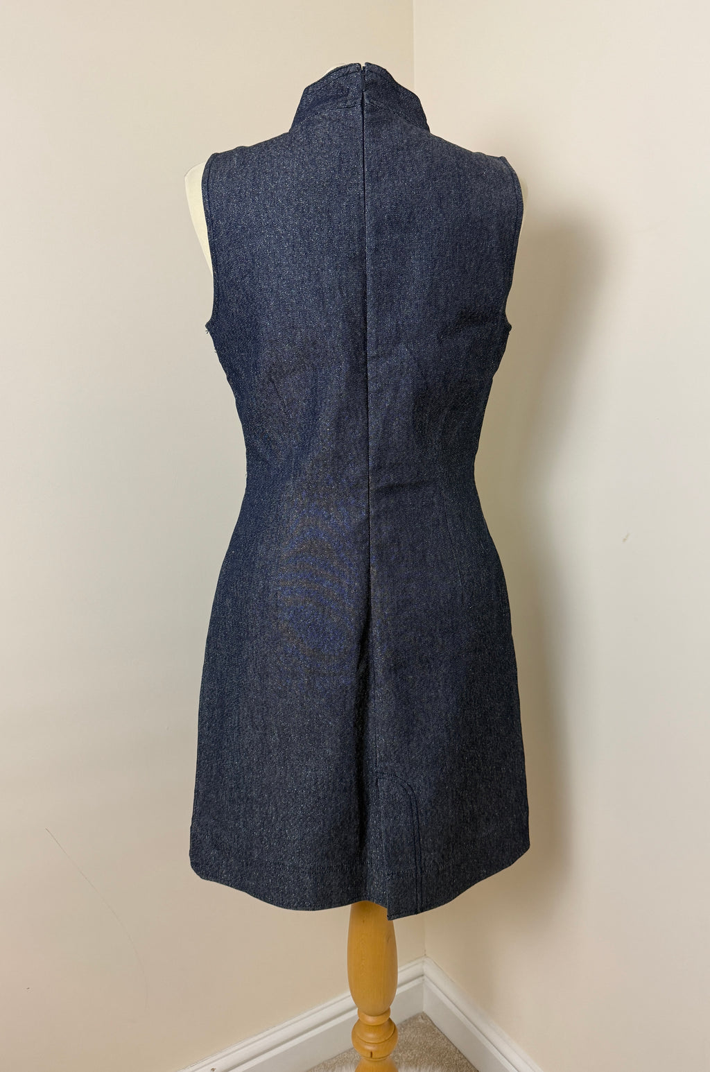 Coca Cola Ware Vintage Denim Mini Dress Blue Sleeveless UK 8 Y2K