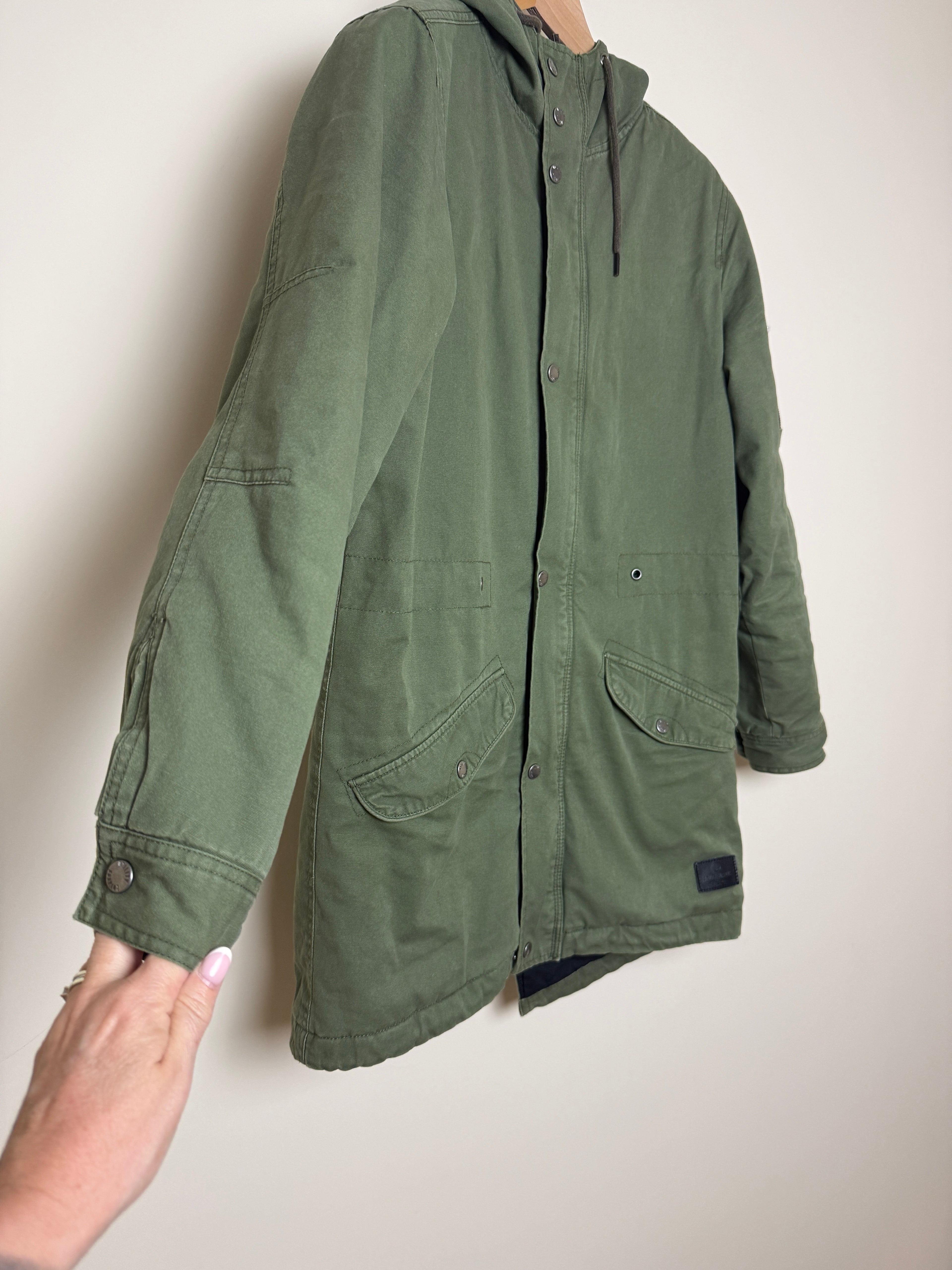 Cotton On Utility Surplus Khaki Quilted Parka - Small