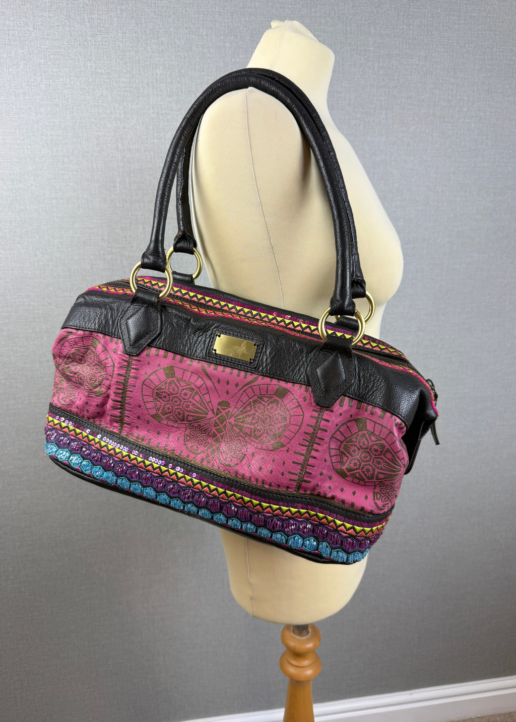Butterfly by Matthew Williamson Pink Leather Grab Bag – Preloved