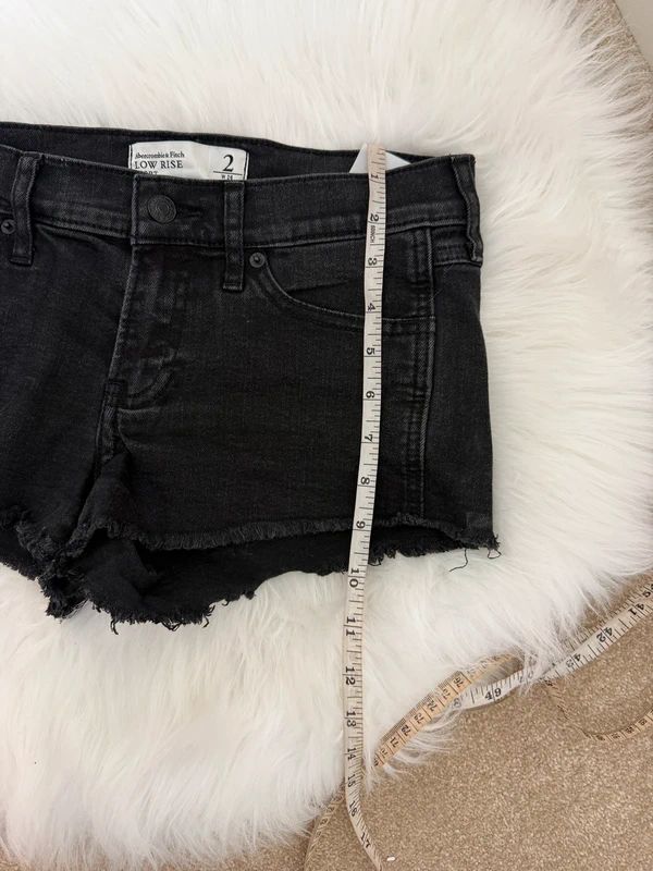 Abercrombie & Fitch Black Low Rise Micro Denim Shorts W28 Womens