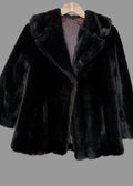 Vintage J-Teff Ltd Tissavel France Simulated Mink Fur Boxy Coat - Medium
