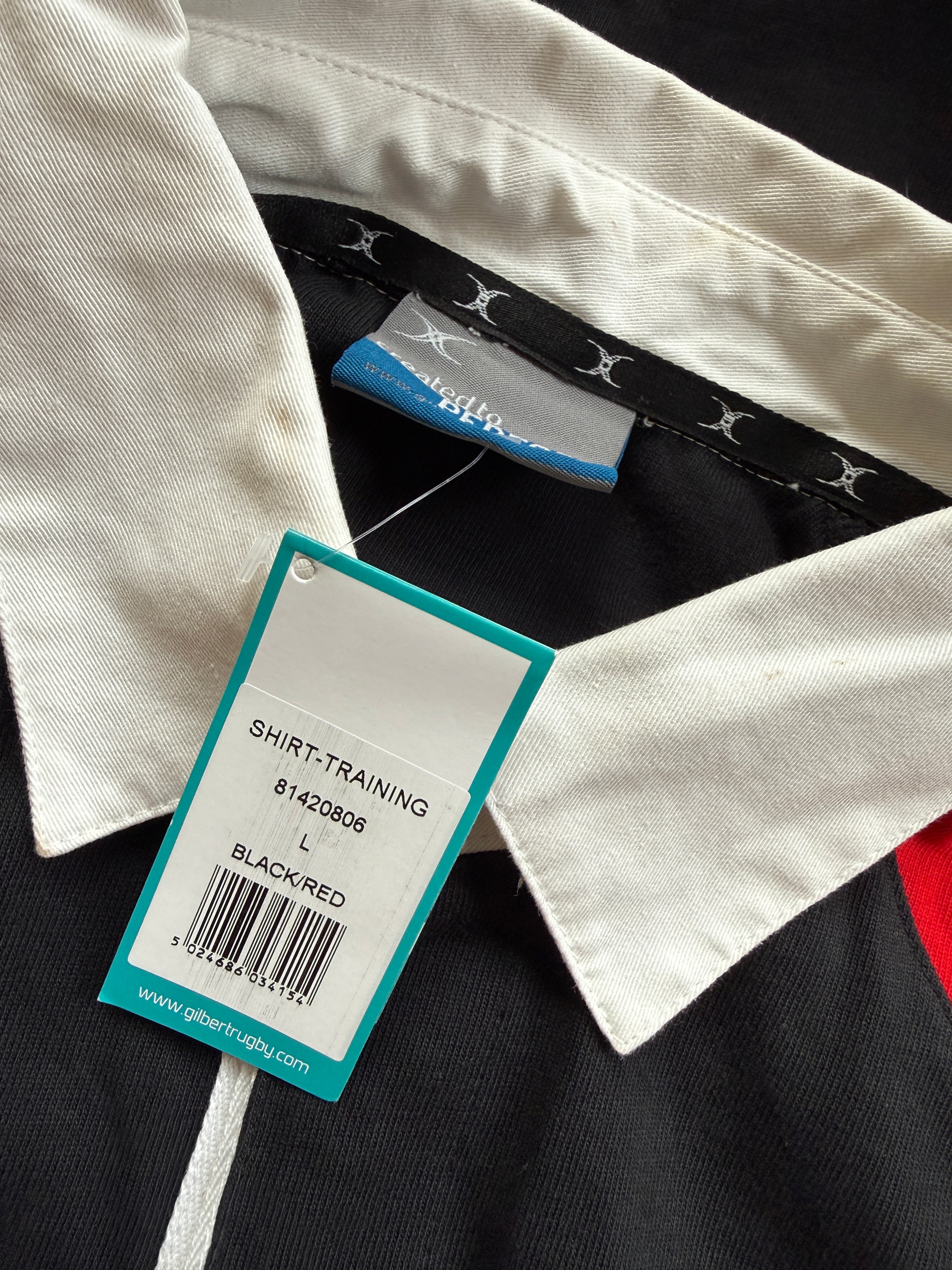 Gilbert Rugby Training Polo Shirt Black Red Size L - BNWT