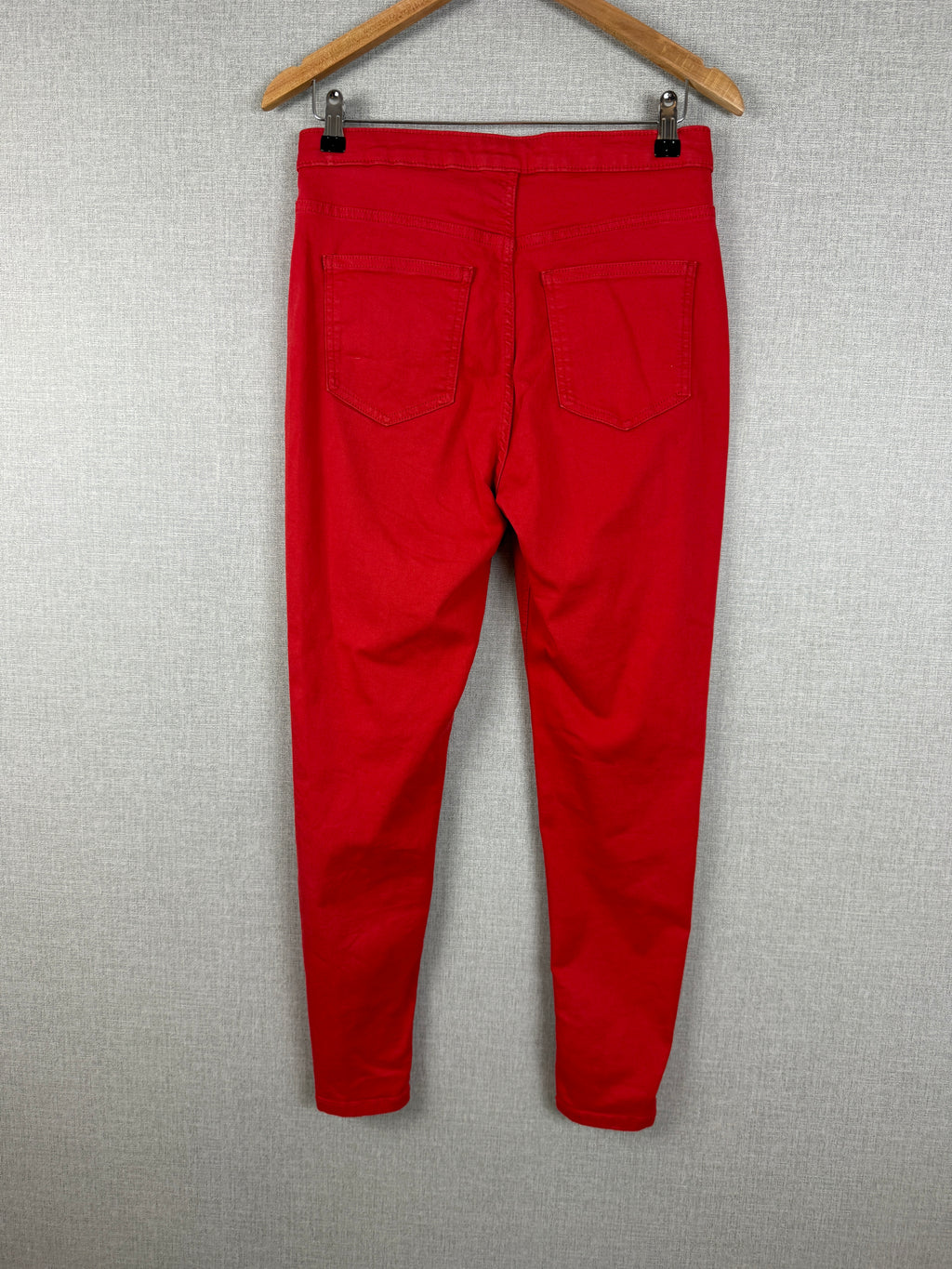 M&S Super Skinny Bright Red Stretch Jeans UK 14 Regular - Preloved