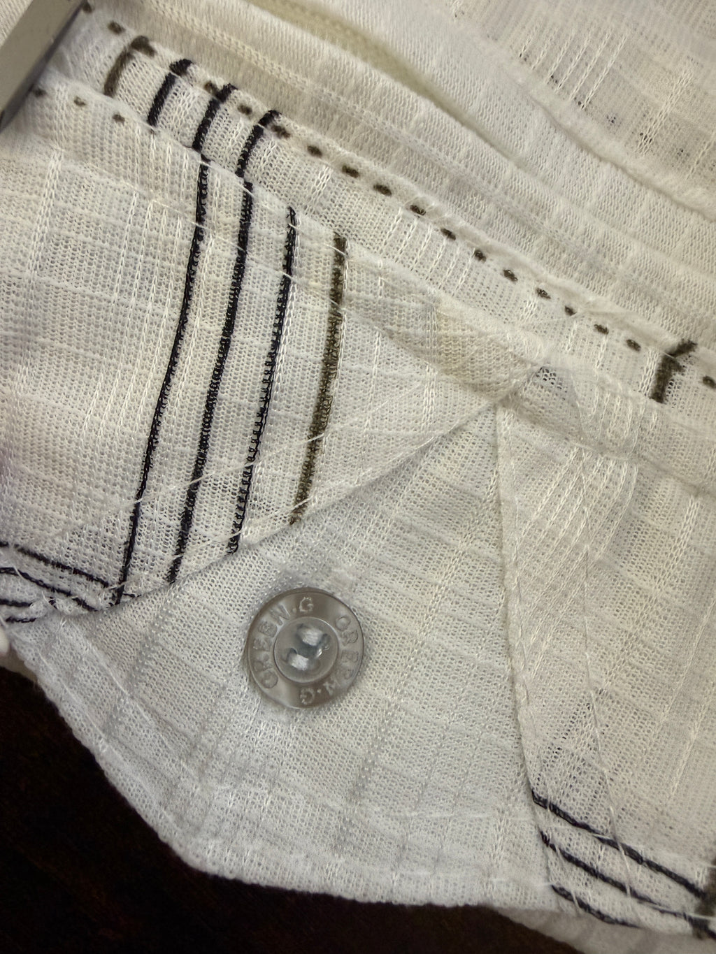 Green-G White Black Check Utility Shirt Mens XXXL