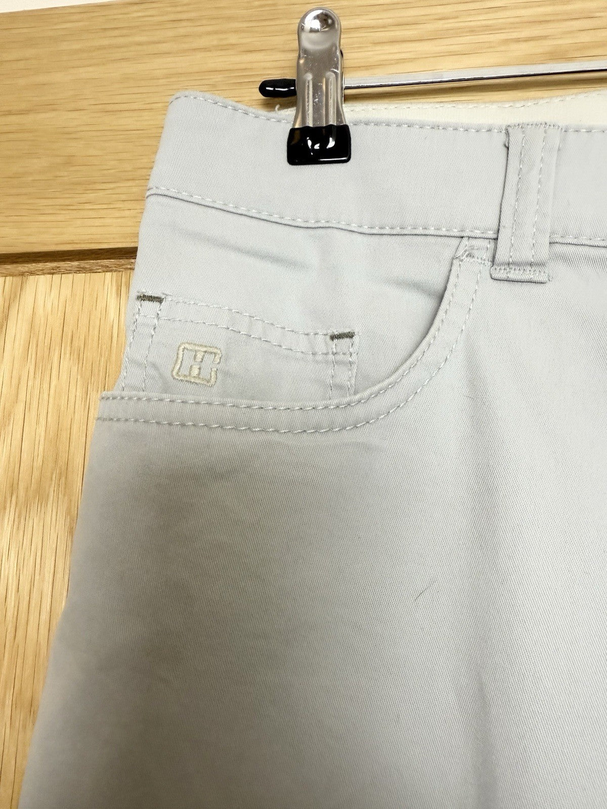 Hattric Grey Stretch Regular Fit Chinos with NonSlip Waistband - W34/L28