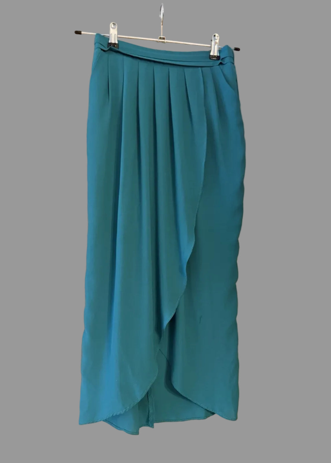 Jade Green Lined Wrap Skirt Elasticated Waist - Size UK6
